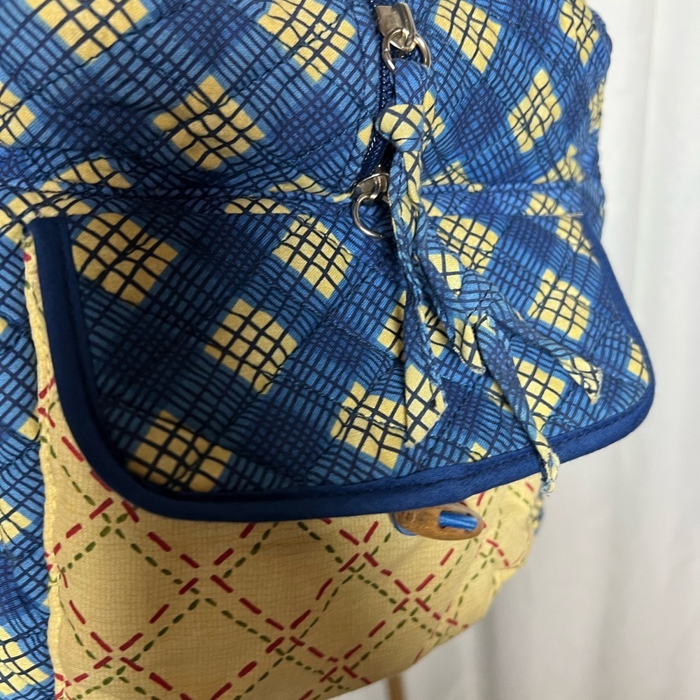 Blue and Yellow Geometric Travel Duffel Bag - Picture 4 of 10